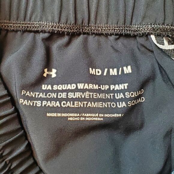Under Armour Mens Size M Squad Warm Up Pants Athletic Stretch Black 1343181 - Picture 7 of 8